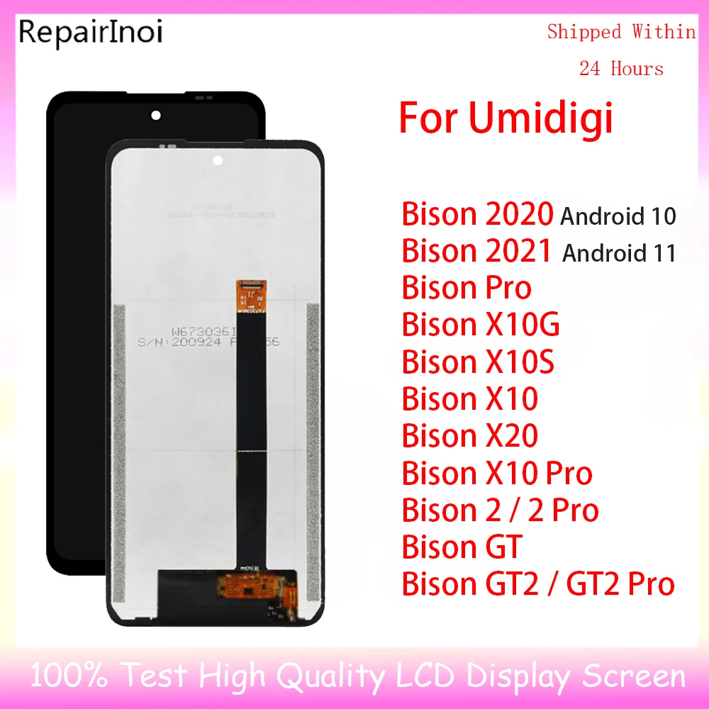 

100% Tested LCD Display For Umidigi Bison 2020 2021 X10G X10S X20 GT GT2 Pro LCD Display Touch Screen Panel Assembly Replacement