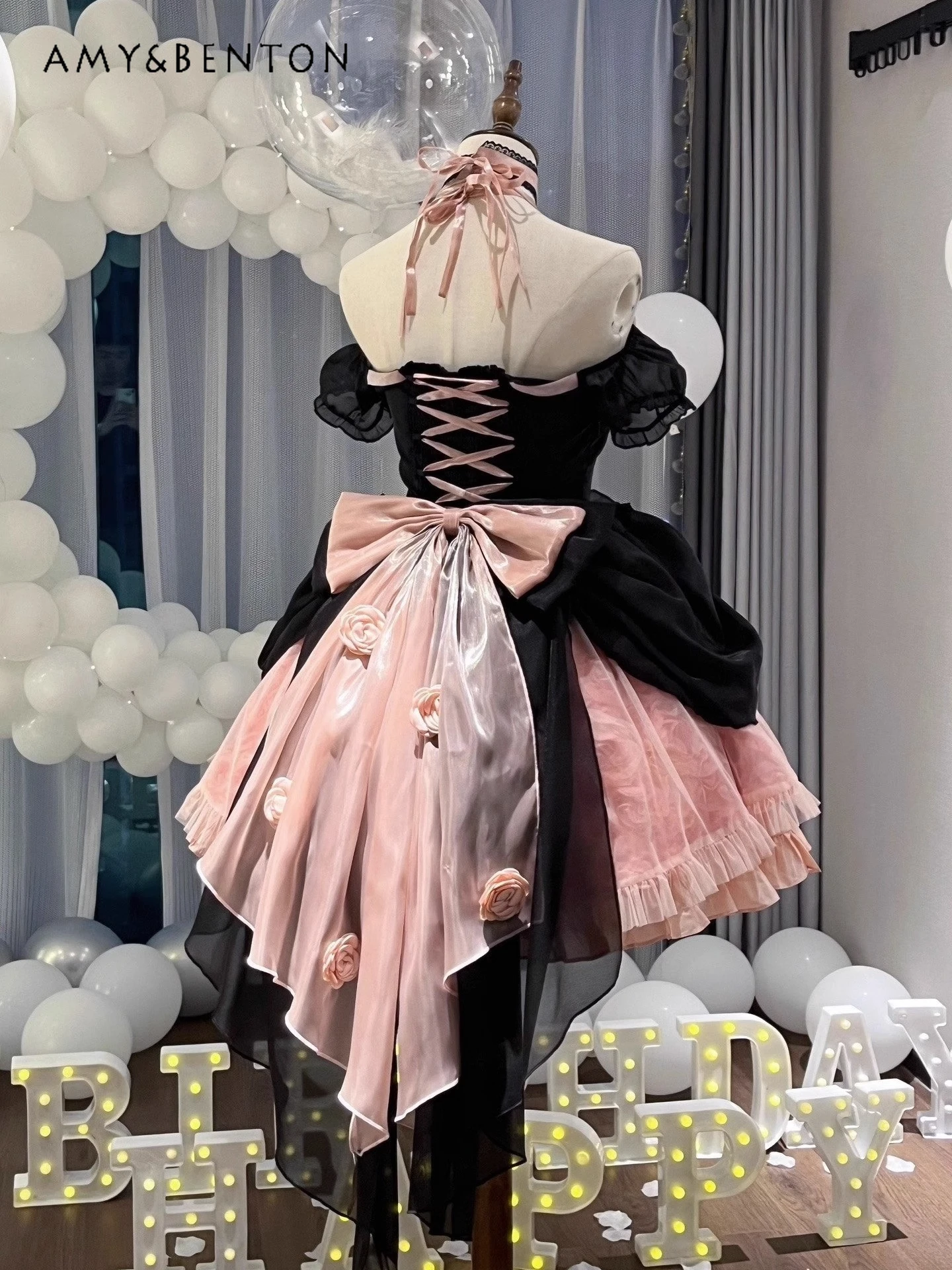 Elegant Princess Lolita Dresses Sweet Y2K Color Matching 3D Bow Flower Halter Puff Sleeve Sexy Slim Cute Mini Dress for Women
Elegant Princess Lolita Dresses Sweet Y2K Color Matching 3D Bow Flower Halter Puff Sleeve Sexy Slim Cute Mini Dress for Women