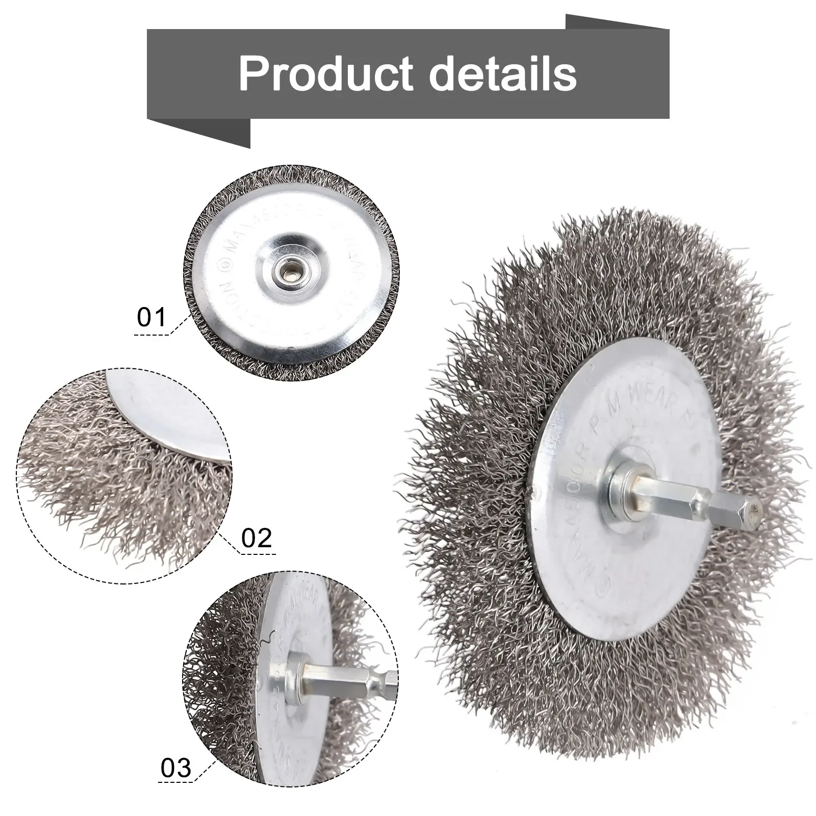 New Brushes Wire Wheel 0.3mm Carbon Steel Crimp Wire Removes Burrs Removes Dust Removes Rust Shank Diameter 6mm
New Brushes Wire Wheel 0.3mm Carbon Steel Crimp Wire Removes Burrs Removes Dust Removes Rust Shank Diameter 6mm