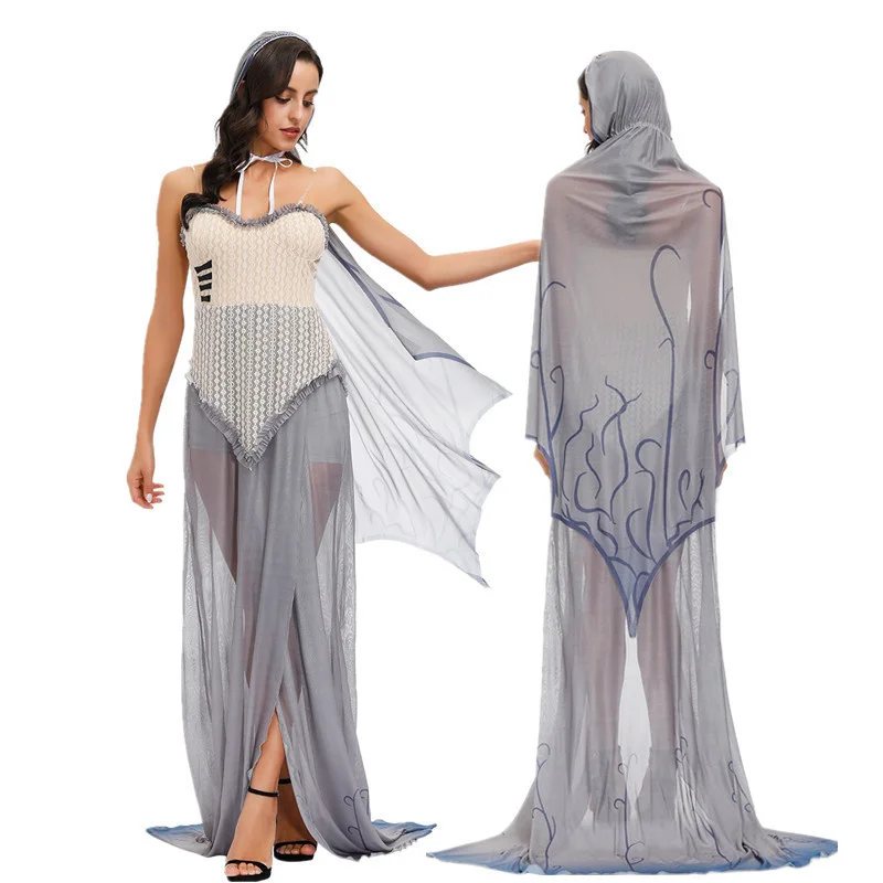 Halloween New Cosplay Dress Movie Zombie Bride Actress Emily Lace Cloak Ghost Bridal Dress
Halloween New Cosplay Dress Movie Zombie Bride Actress Emily Lace Cloak Ghost Bridal Dress