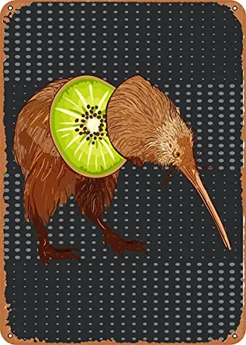 

Kiwi Bird Fruit Zealand Vintage Look Metal Sign Art Prints Retro Gift 8x12 Inch