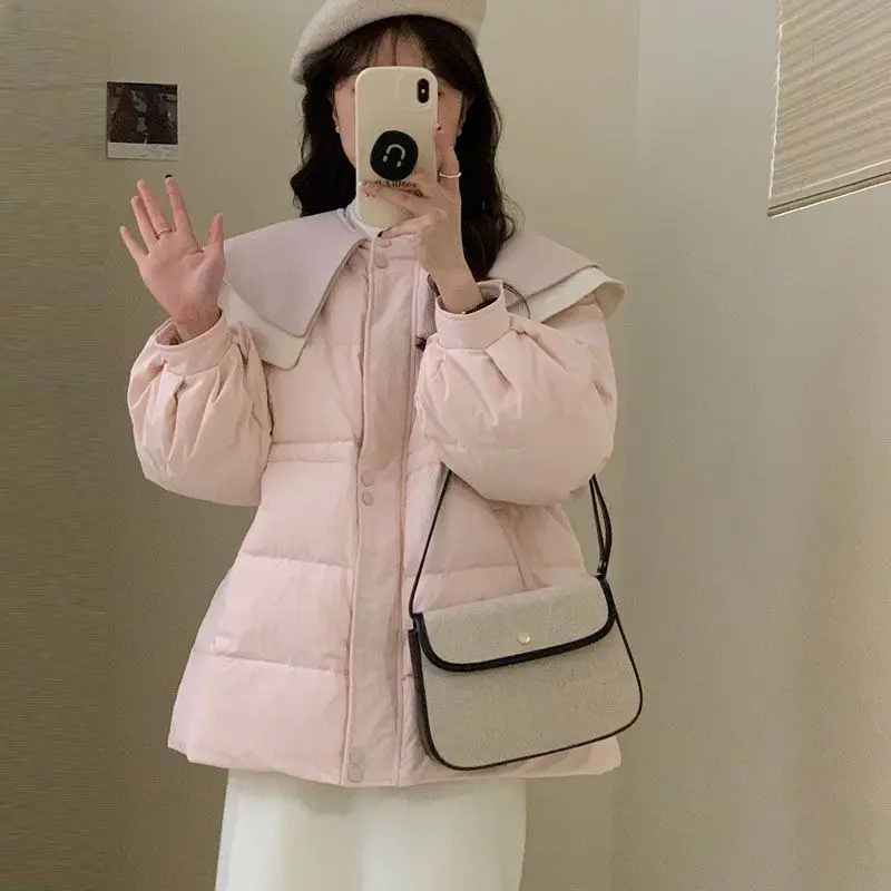 White Duck Down Short Parkas Winter Women Jacket Coat Snow Warm Outwear Female Casual Large Lapel Collar Jacket Bread Suit Y119
White Duck Down Short Parkas Winter Women Jacket Coat Snow Warm Outwear Female Casual Large Lapel Collar Jacket Bread Suit Y119