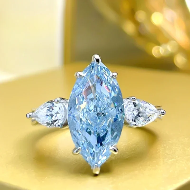 Кольцо из серебра 100% пробы, Женское кольцо из синего высокоуглеродистого бриллианта, обручальные украшения оптом
Кольцо из серебра 100% пробы, Женское кольцо из синего высокоуглеродистого бриллианта, обручальные украшения оптом