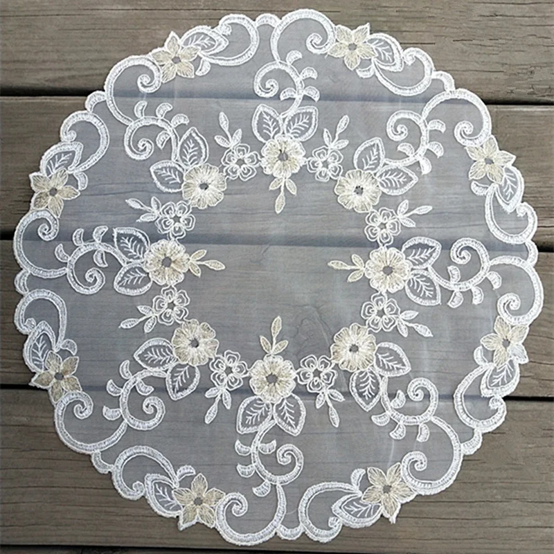 1PCS Embroidery Lace Table cloth Doilies Party Placemats Kitchen Table Mats Coffee Cup Coasters For Glasses Coaster Placemat KE4
1PCS Embroidery Lace Table cloth Doilies Party Placemats Kitchen Table Mats Coffee Cup Coasters For Glasses Coaster Placemat KE4