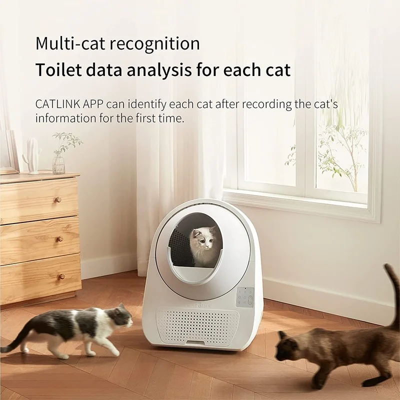 

Catlink Automatic Cat Bedpans Self-clean Enclosure Control Double Bathroom Health Report Caixa De Areia Litter Box Furniture