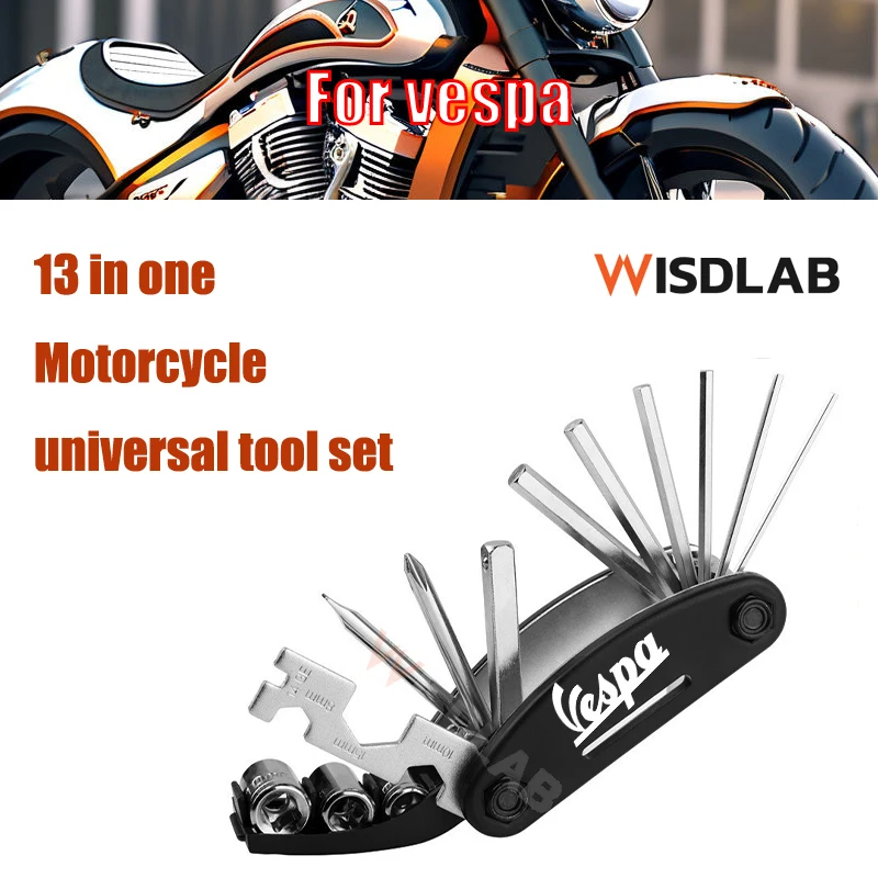 

For vespa 13 in 1 Bike Bicycle Multi Repair Tool Set Kit Hex Spoke Cycle Screwdriver Tool Wrench Mountain Cycle Tool Sets Black