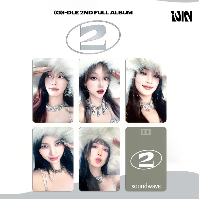 

5Pcs/Set Kpop Soyeon Miyeon 2 2nd Album Photocards List MINNIE Shuhua YUQI Fashion Two Sides Lomo Cards Postcard Fans Collection
