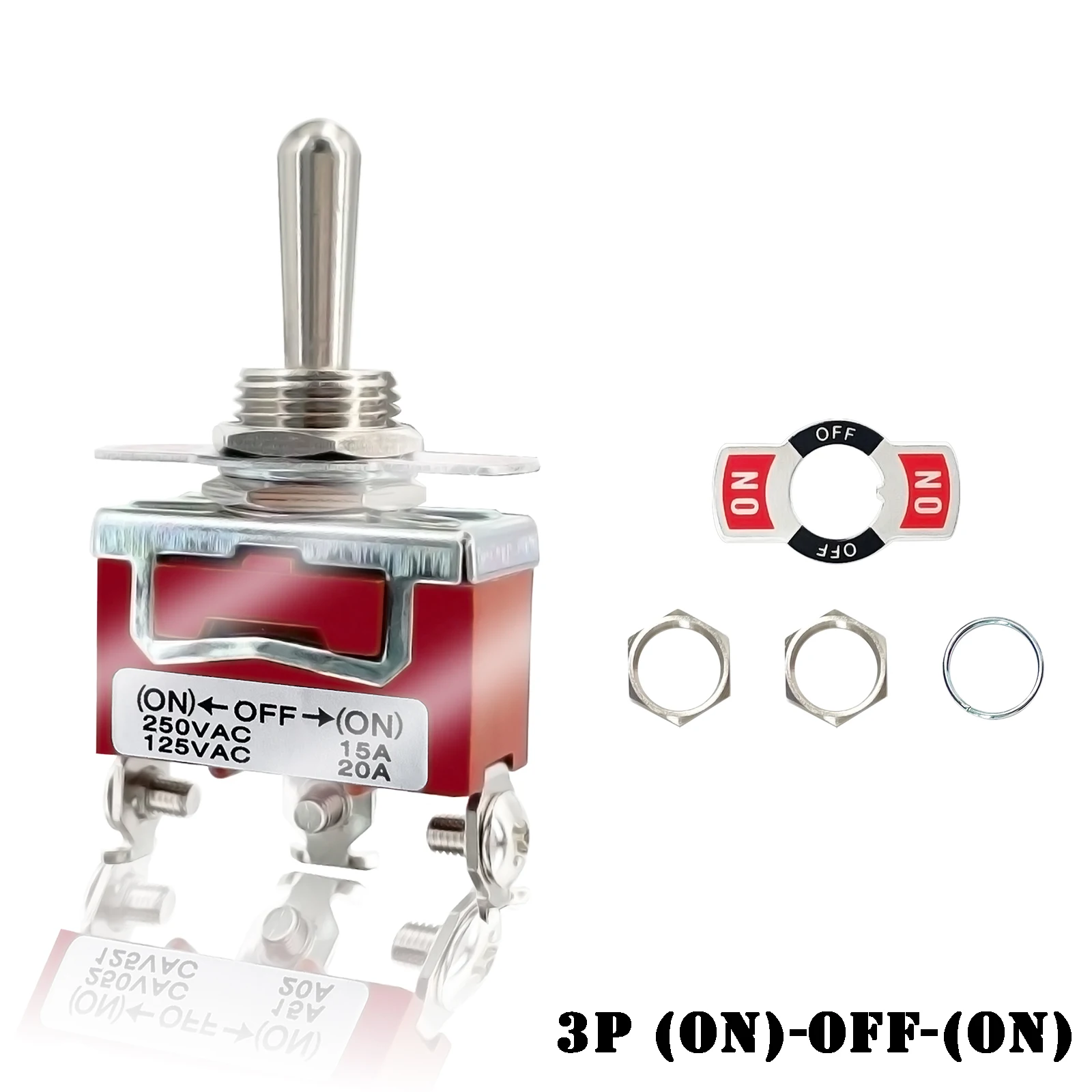 250VAC15A 125VAC 20A Heavy Duty Momentary Toggle Switch (ON) OFF (ON) for 12V DC Boat, Yacht, Pilot, Automative Instruments
250VAC15A 125VAC 20A Heavy Duty Momentary Toggle Switch (ON) OFF (ON) for 12V DC Boat, Yacht, Pilot, Automative Instruments