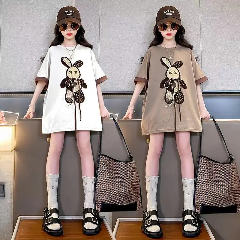 Girls summer suit thin section 2024 new summer short-sleeved two-piece set sports summer style T-Shirts
Girls summer suit thin section 2024 new summer short-sleeved two-piece set sports summer style T-Shirts