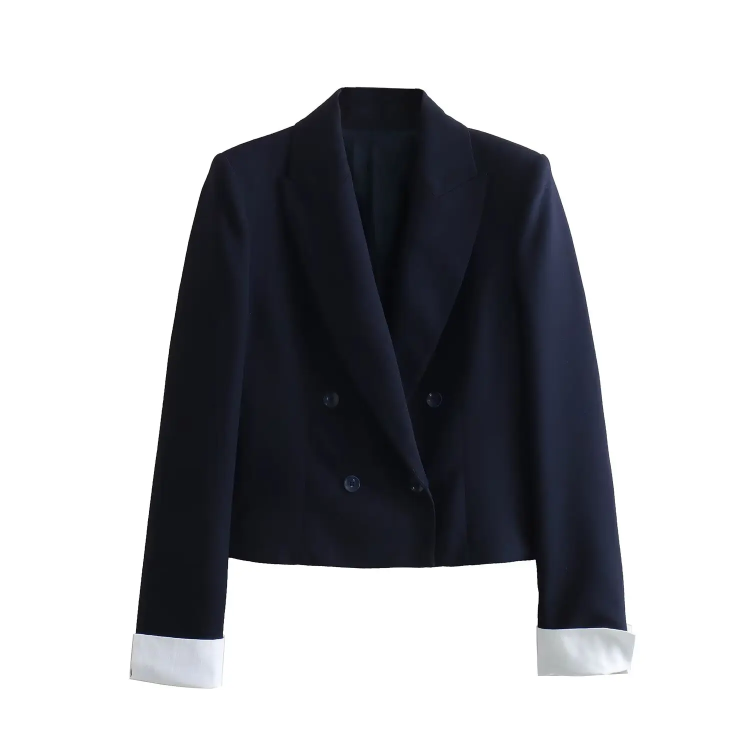 Women New Fashion Spliced cuffs design Cropped Double Breasted Slim Blazer Coat Vintage Long Sleeve Female Outerwear Chic
Women New Fashion Spliced cuffs design Cropped Double Breasted Slim Blazer Coat Vintage Long Sleeve Female Outerwear Chic