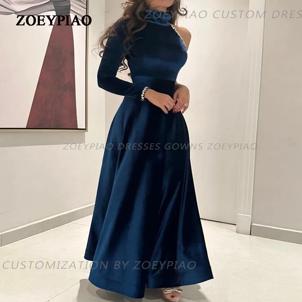 Classic Dark Blue Sequins Evening Dresses One Sleeve Satin Shiny Beads Women Long Prom Gowns Formal Party Dress Vestidos
Classic Dark Blue Sequins Evening Dresses One Sleeve Satin Shiny Beads Women Long Prom Gowns Formal Party Dress Vestidos