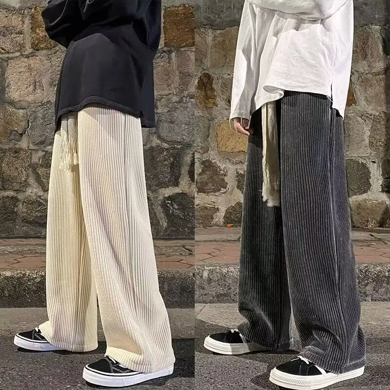 

Мужские весенне-осенние модные трендовые вельветовые свободные драпированные вельветовые повседневные удобные универсальные брюки в Корейском стиле