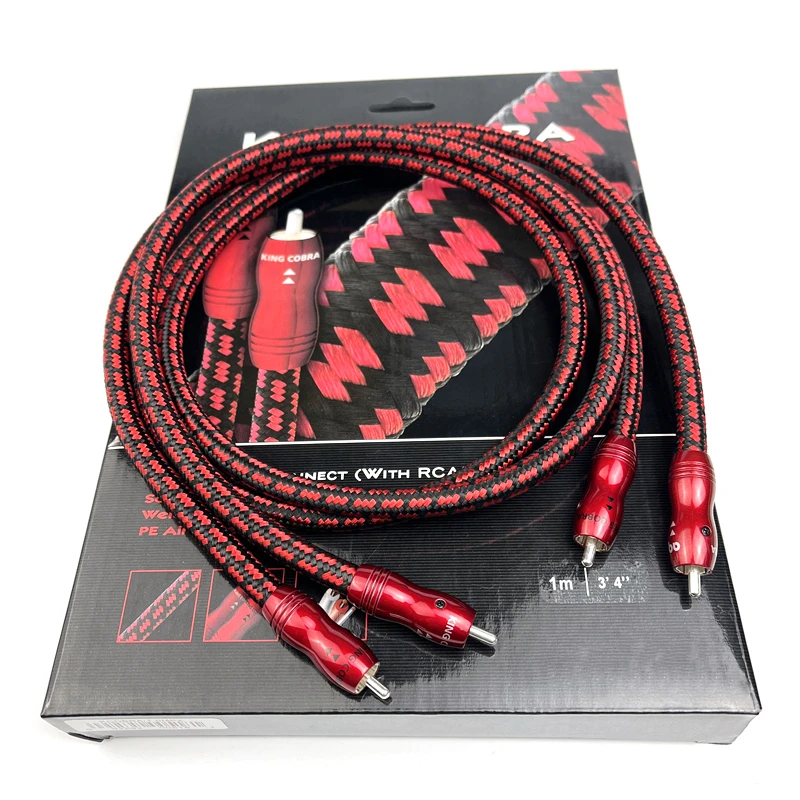 

Par King Cobra PSC Copper RCA Cable HiFi Audio Interconnect Line