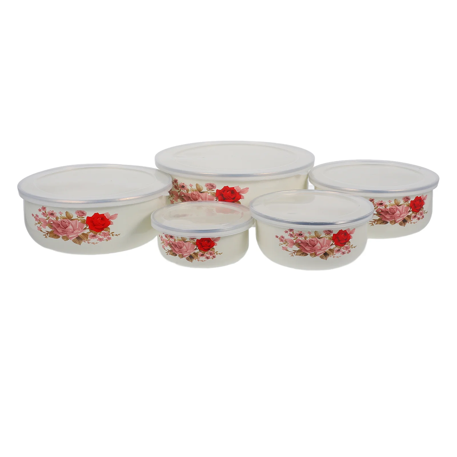 Mixing Bowls Lids Set Enamel Basin Nesting Storage Fruit Cereal Ice Cream Salads Kitchen Serving
Mixing Bowls Lids Set Enamel Basin Nesting Storage Fruit Cereal Ice Cream Salads Kitchen Serving