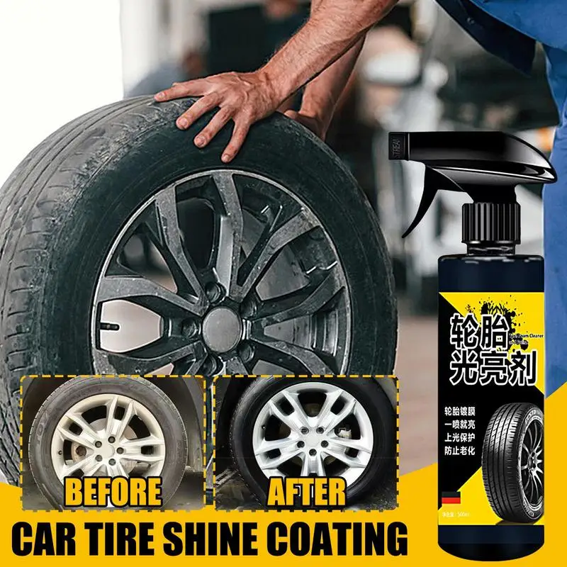 

Tire Spray 500ml Wet Tire Dressing Spray Easy To Apply Spray User Friendly Solution With UV Protection For Precise Even Shine