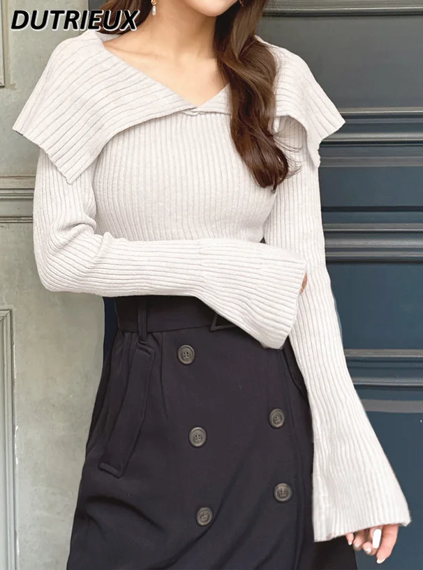 Autumn Winter New 2023 Japanese Style Sweet Sweater All-Matching Pure Color Slimming Sailor Collar Bell Sleeve Knitted Pullover
Autumn Winter New 2023 Japanese Style Sweet Sweater All-Matching Pure Color Slimming Sailor Collar Bell Sleeve Knitted Pullover