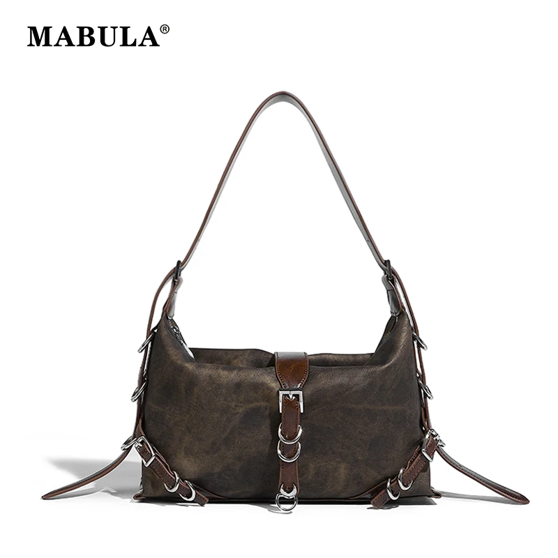 MABULA y2k Style Rock Woman's Single Shoulder Bag Trendy Vintage Cross Body Messenger Purse for Travel Small Cell Phone Handbag
MABULA y2k Style Rock Woman's Single Shoulder Bag Trendy Vintage Cross Body Messenger Purse for Travel Small Cell Phone Handbag
