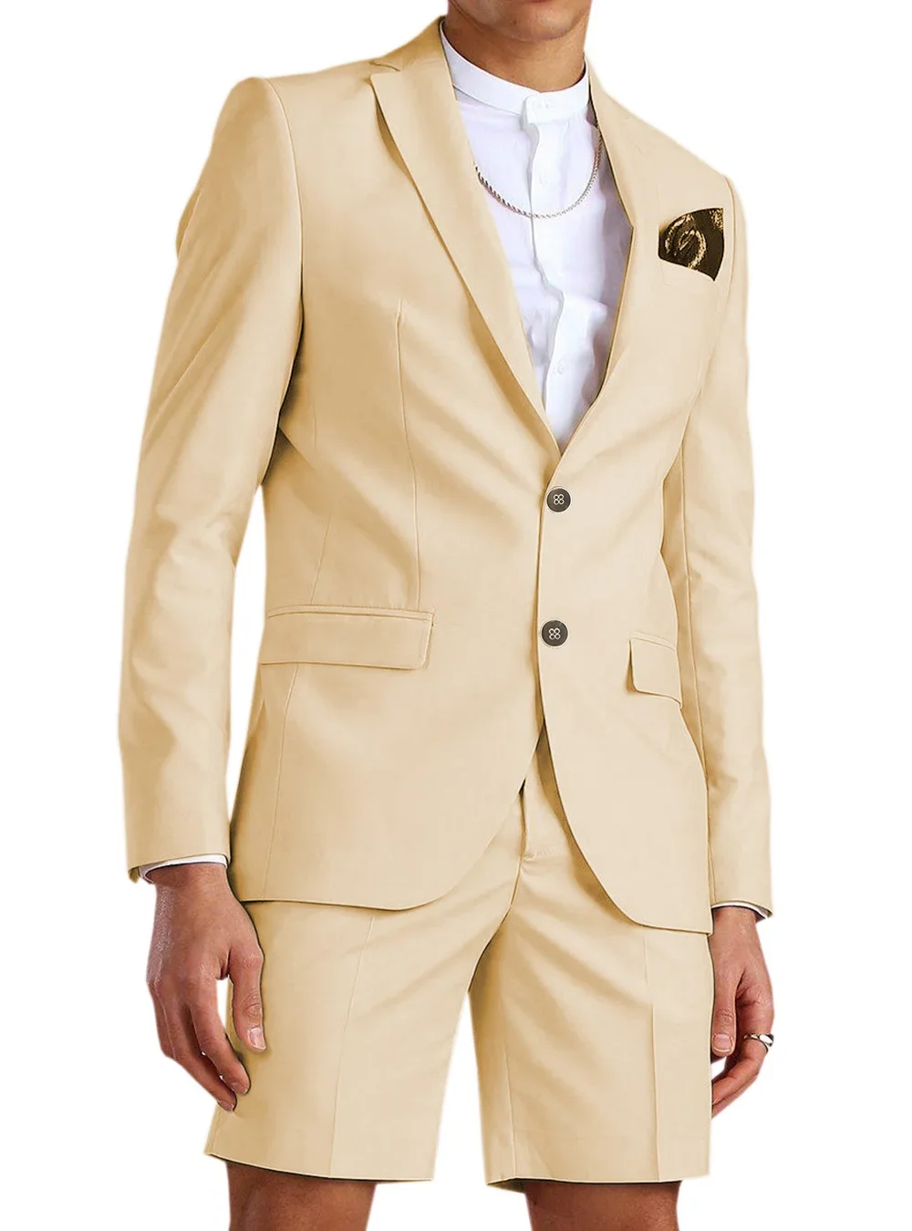 Champagne Mens Suits Short Pant Casual Summer Suit 2 Piece Tuxedo Groom Beach Wedding Dress (Blazer+Pant)
Champagne Mens Suits Short Pant Casual Summer Suit 2 Piece Tuxedo Groom Beach Wedding Dress (Blazer+Pant)
