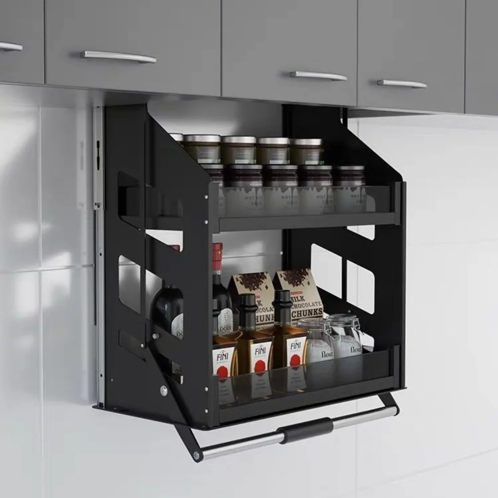 Kitchen hanging cabinet lifting basket cabinet top wall cabinet vertical pull-down seasoning basket elevator buffer storage rack
Kitchen hanging cabinet lifting basket cabinet top wall cabinet vertical pull-down seasoning basket elevator buffer storage rack