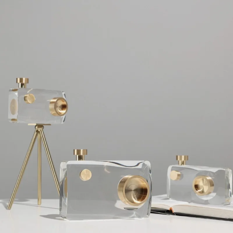 Transparent Crystal Camera Sculpture Model Creative Living Room Office Desktop Home Decorations Luxury Figurines
Transparent Crystal Camera Sculpture Model Creative Living Room Office Desktop Home Decorations Luxury Figurines