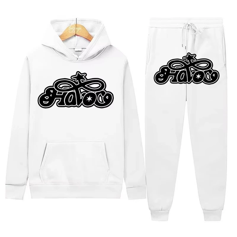 Autumn Winter Y2K Harajuku Hip-hop 2 Piece Set Hooded Tops Casual Sweat Pants Suit Men Fashion Printed High Street Clothing Autumn Winter Y2K Harajuku Hip-hop 2 Piece Set Hooded Tops Casual Sweat Pants Suit Men Fashion Printed High Street Clothing