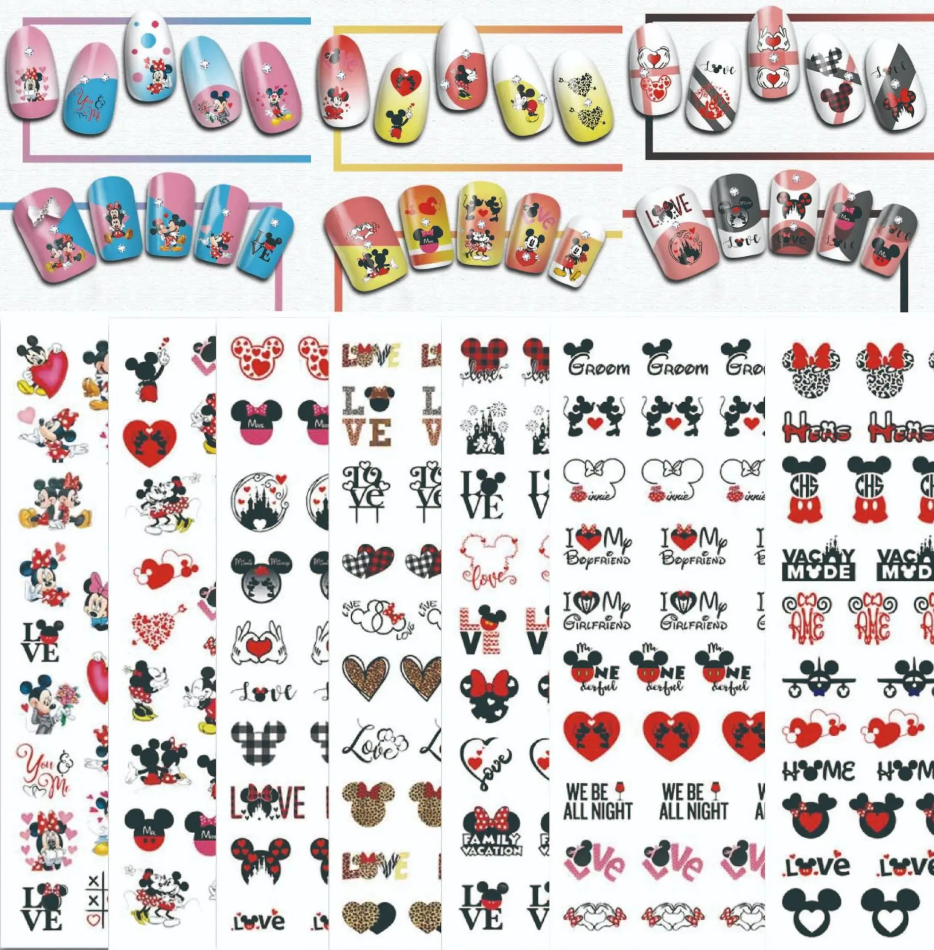 Disney Valentine's Day Cartoon Mickey Mouse Nail Sticker Nail Decoration Disney Princess Stitch 3D Sticker Nail Art Supplies
Disney Valentine's Day Cartoon Mickey Mouse Nail Sticker Nail Decoration Disney Princess Stitch 3D Sticker Nail Art Supplies
