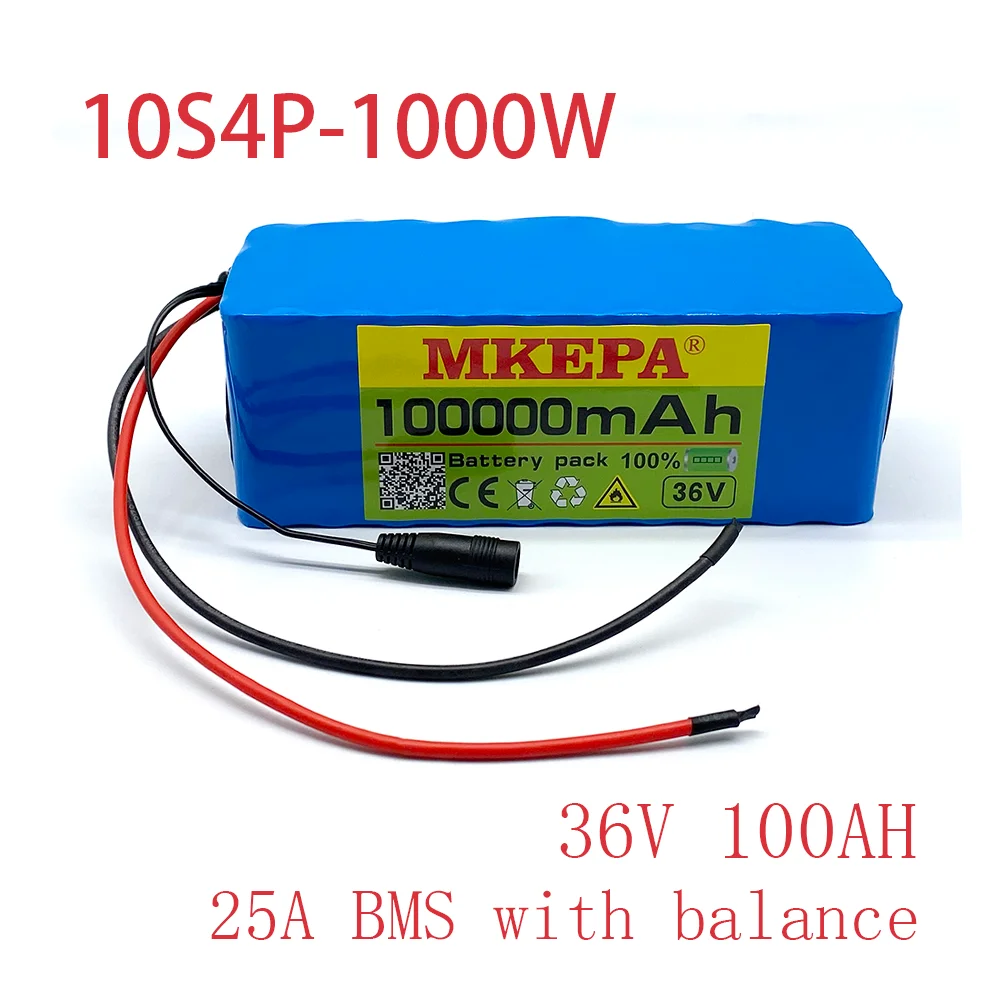 Mkepa lithium battery 18650 10s4p, 36V, 100000 ah, for bicycle, electric vehicle, 750w-w, with BMS 25A
Mkepa lithium battery 18650 10s4p, 36V, 100000 ah, for bicycle, electric vehicle, 750w-w, with BMS 25A