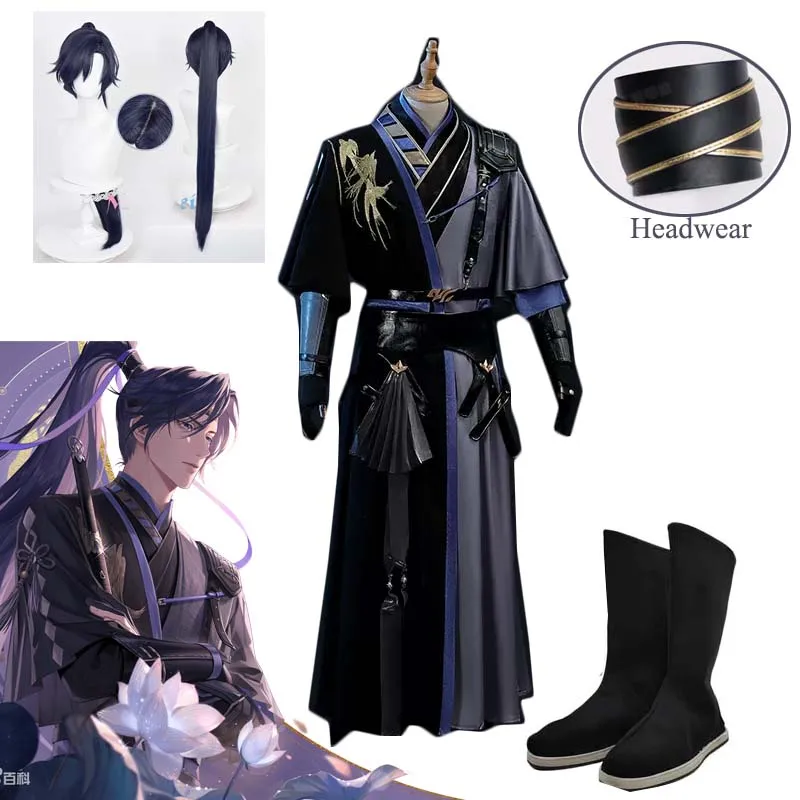 

Game Ashes of the kingdom Furong Cosplay Costume Ancient Hanfu Dress Wig Shoes Prop For Women Men Adult Halloween Party