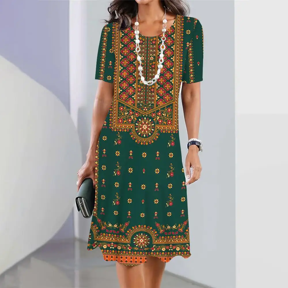 2024 New Women's Dresses Ethnic Print Elegant & Beautiful Midi Dresses Plus Size Female Summer One-piece Dress Free Shipping
2024 New Women's Dresses Ethnic Print Elegant & Beautiful Midi Dresses Plus Size Female Summer One-piece Dress Free Shipping