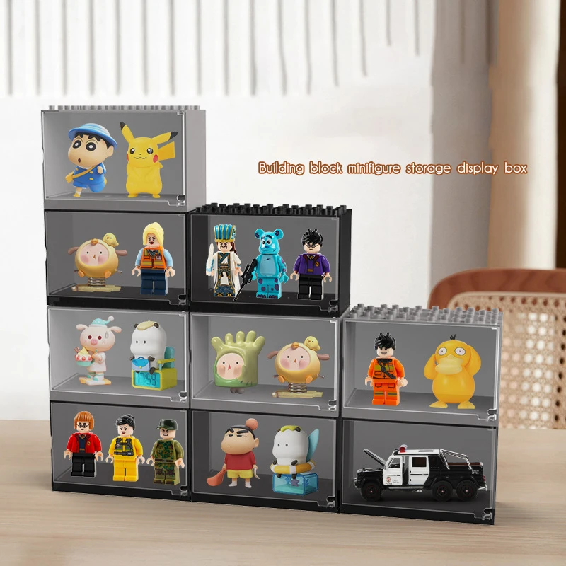 

Minifigures Acrylic Display Case Action Figure Building Block Display Box Stackable Storage Case for Figurines Toys Collectibles