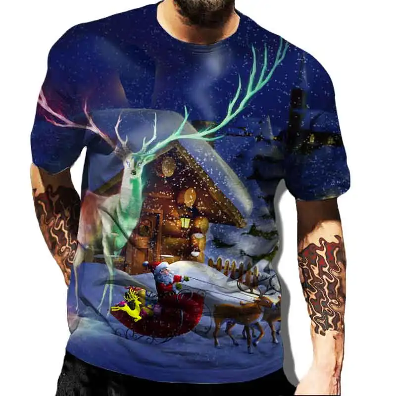 Summer 3D printed Christmas Series snowy Costume Classic Men's T-shirt Casual short sleeve Hip hop streetwear
Summer 3D printed Christmas Series snowy Costume Classic Men's T-shirt Casual short sleeve Hip hop streetwear