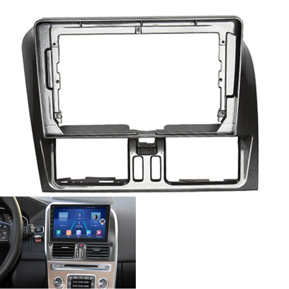 

9Inch 2 Din Car Radio Fascia DVD Stereo Frame Plate Adapter Mounting Dash Installation Bezel Trim Kit for Volvo XC60 2013-2017