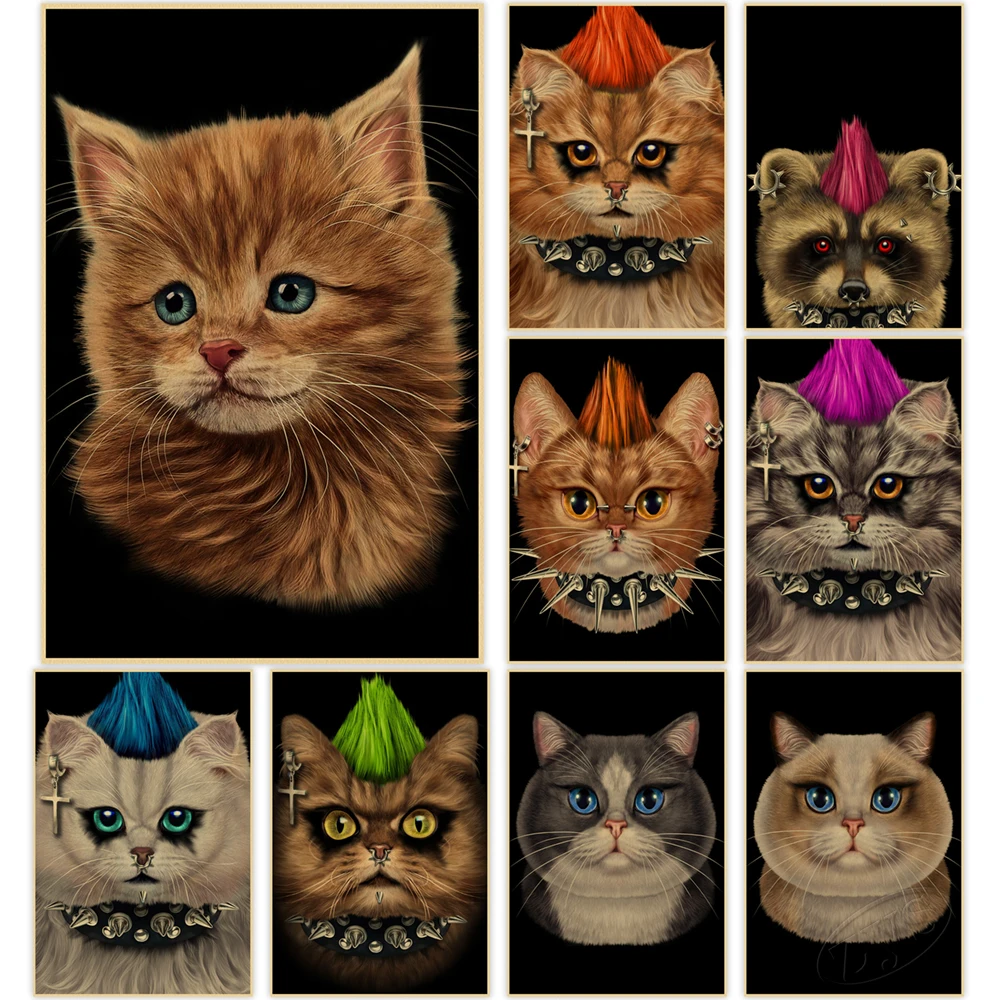Classic Animals Parody Poster Painting Cat Wall Artwork HD Print Pictures Vintage Kraft Paper for Boys Bedroom Home Decoration 
Classic Animals Parody Poster Painting Cat Wall Artwork HD Print Pictures Vintage Kraft Paper for Boys Bedroom Home Decoration