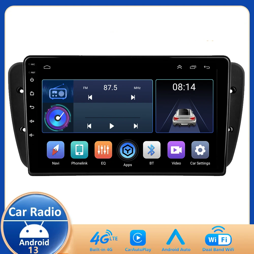 

4+64G Android 13 Car Radio For Seat Ibiza 6j 2009 2010 2012 2013 GPS Navigation 2 Din touch Screen radio Audio Multimedia Player