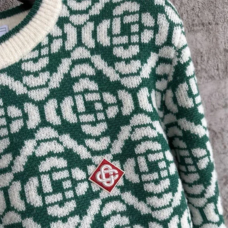 2024ss Classic Jacquard Casablanca Wool Sweaters for Women 1:1 Top Quality Knitted Pullovers Oversized Mens Clothes
2024ss Classic Jacquard Casablanca Wool Sweaters for Women 1:1 Top Quality Knitted Pullovers Oversized Mens Clothes