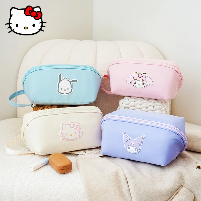 

Kawaii Sanrio Hello Kitty Cosmetic Bag Kuromi MyMelody Cartoon Multi-layer Large Capacity Storage Bag Girl Travel Toiletry Bag