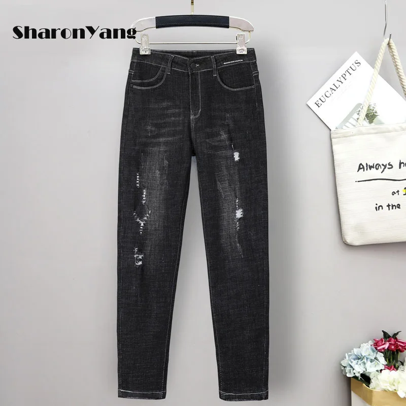 Large Size Woman Jeans High Waist Black Jeans for Women Cotton Elastic Denim Ripped Jeans L-6XL Baggy Jeans
Large Size Woman Jeans High Waist Black Jeans for Women Cotton Elastic Denim Ripped Jeans L-6XL Baggy Jeans