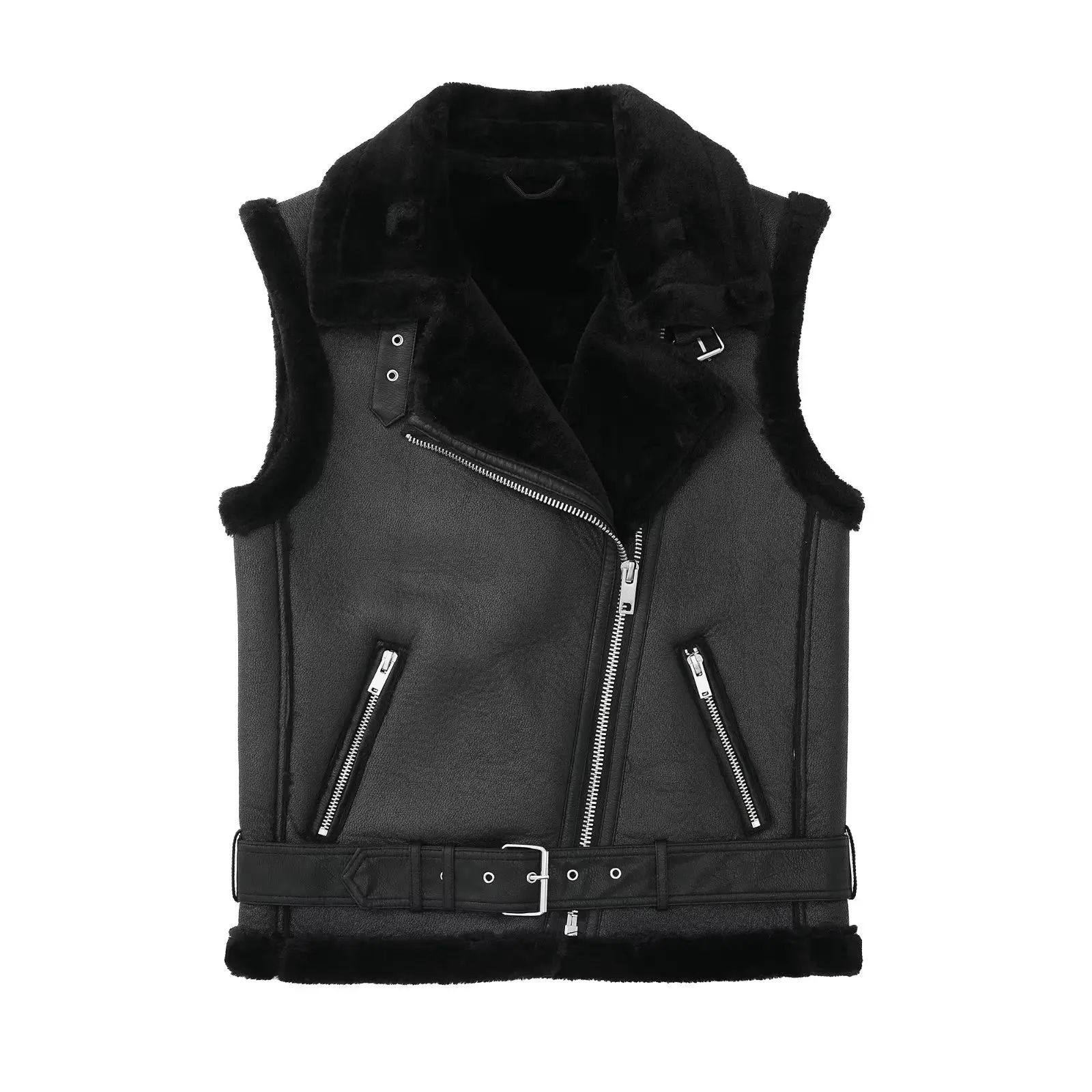 Woman Winter Reversible Cotton Imitation Leather Vest Fashion Sleeveless Jacket Windproof Casual Warm Coats
Woman Winter Reversible Cotton Imitation Leather Vest Fashion Sleeveless Jacket Windproof Casual Warm Coats