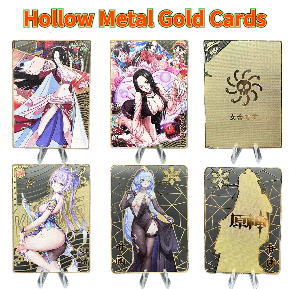 Genshin Impact Hollow Metal Gold Cards Anime One Piece Hancock Luffy Game Keqing Genuine Original Collection Cards Toys
Genshin Impact Hollow Metal Gold Cards Anime One Piece Hancock Luffy Game Keqing Genuine Original Collection Cards Toys