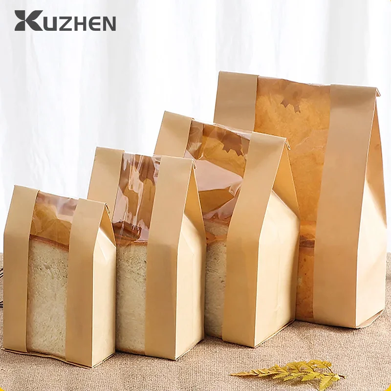 

Пакеты из крафт-бумаги с окошком для упаковки хлеба, 25/50 шт.