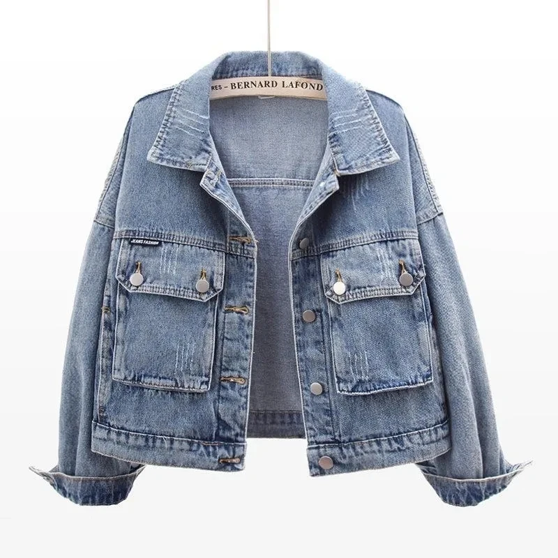 Denim Jacket Lady All-match Loose Casual Tops Women's Spring Autumn Double Pocket Cowboy Outerwear Short Jean Jackets Streetwear
Denim Jacket Lady All-match Loose Casual Tops Women's Spring Autumn Double Pocket Cowboy Outerwear Short Jean Jackets Streetwear