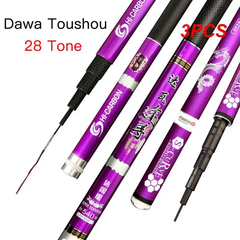 

3PCS Fishing Rod 2.7M 3.6M 4.5M 5.4M 6M 7.2M 28T Telescopic Carbon Fiber Spinning float fishing Pole Travel Lure Rod Fishing