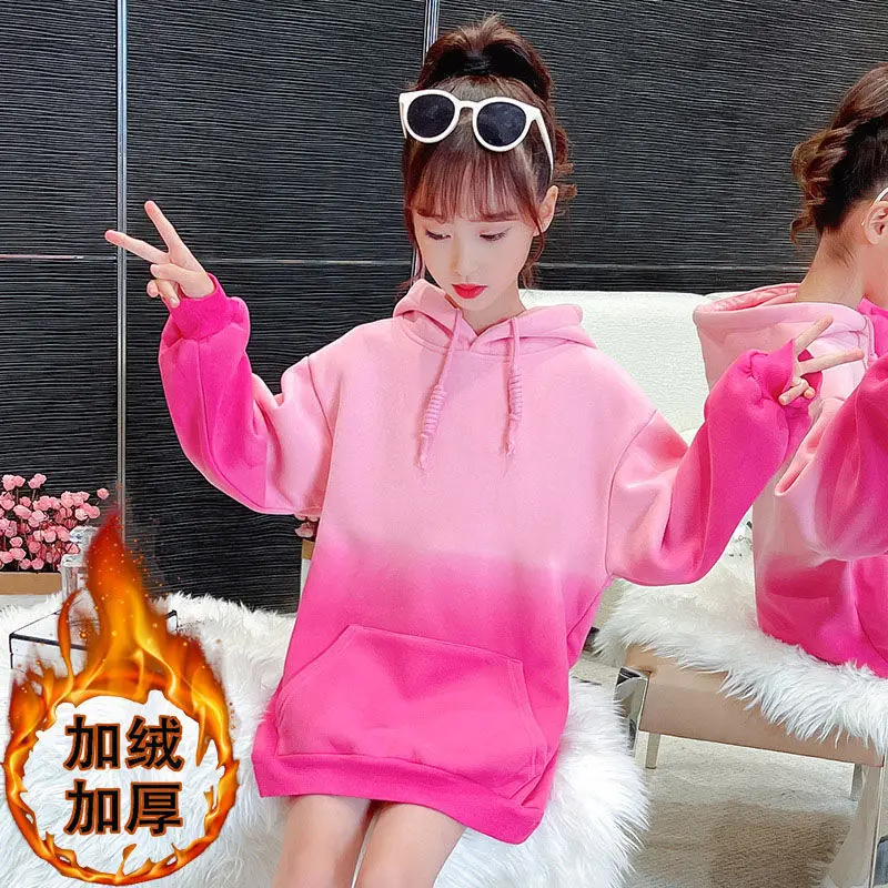 autumn winter kids girls long Sweater Fashionable Girl Plush Thickened Top Children Loose Gradient Hooded Sweater
autumn winter kids girls long Sweater Fashionable Girl Plush Thickened Top Children Loose Gradient Hooded Sweater