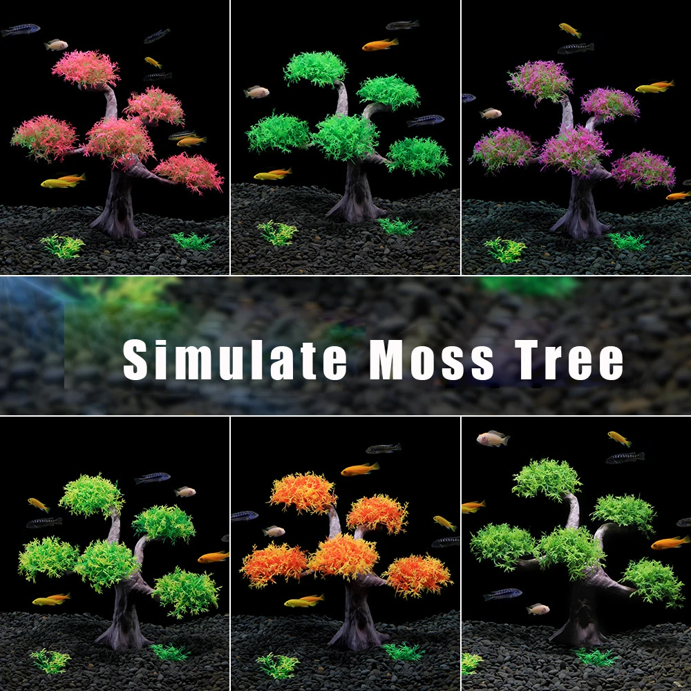 

Aquarium Decoration Fish Tank Landscaping Simulation Moss Simulation Plastic Fake Water Plant Simulation Sunken Wood