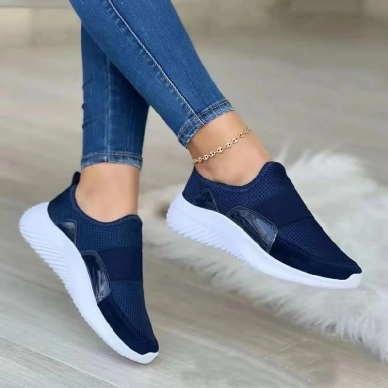 

Nice New Vulcanize Shoes for Women Autumn Korean Breathable Mesh Sneakers Female Slip on Flat Casual Shoes Ladies Light Loafers