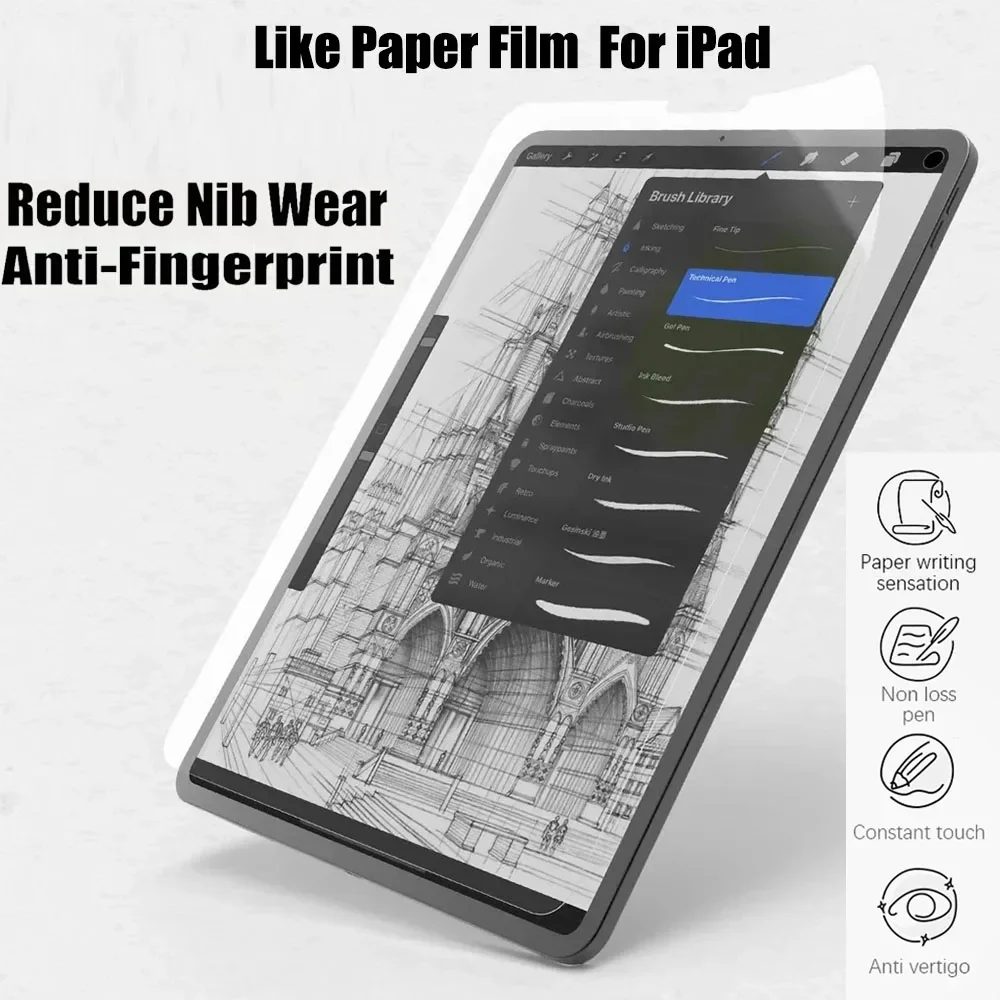 Paper Feel Screen Protector PET Film Painting Write For IPad Pro 2018 2019 2021 2022 11inch For Pro 12.9 2018 2020 2021 2022
Paper Feel Screen Protector PET Film Painting Write For IPad Pro 2018 2019 2021 2022 11inch For Pro 12.9 2018 2020 2021 2022