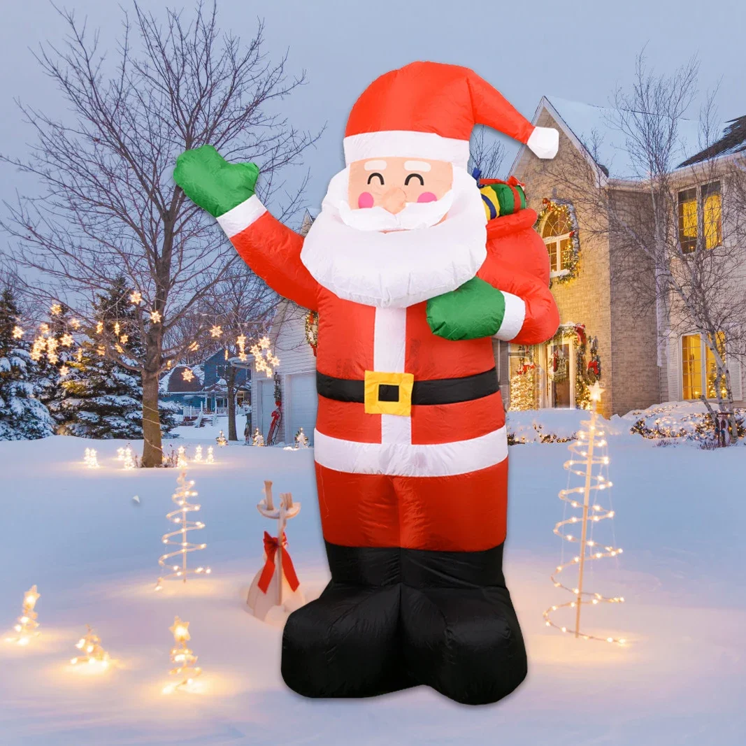 Christmas Inflatable Santa Claus Outdoor Decorations Blow Up Santa Carrying Present Sack Built-in LED Lights for Xmas Home Party
Christmas Inflatable Santa Claus Outdoor Decorations Blow Up Santa Carrying Present Sack Built-in LED Lights for Xmas Home Party