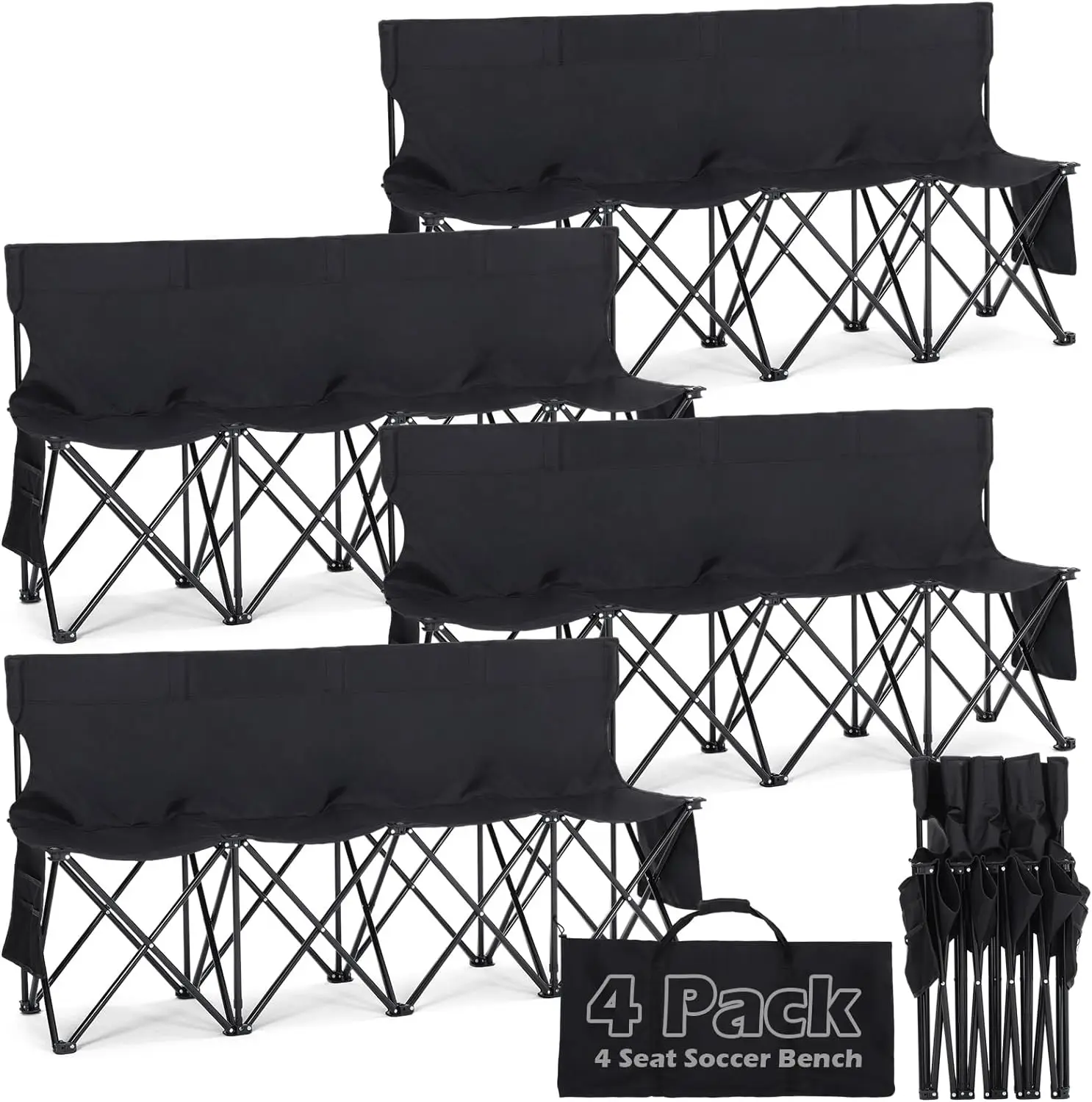 4 Seats Foldable Bench Chair Outdoor Portable Soccer Bench Seating Fast to Set up Team Sport Sideline Bench Seat with Backseat
4 Seats Foldable Bench Chair Outdoor Portable Soccer Bench Seating Fast to Set up Team Sport Sideline Bench Seat with Backseat