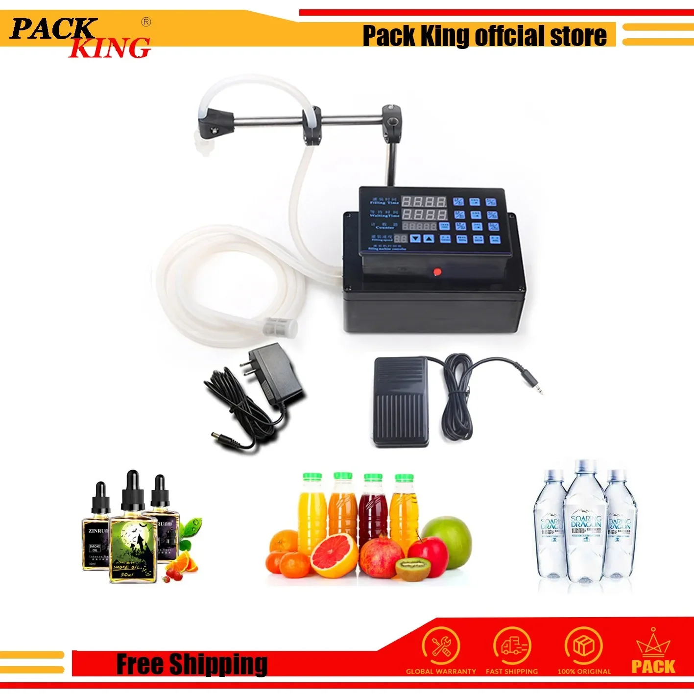 Electrical Liquid Filling Machine Bottle Water Filler Digital Pump For Perfume Drinking Beverage Juice Olive Oil 0-4000ml
Electrical Liquid Filling Machine Bottle Water Filler Digital Pump For Perfume Drinking Beverage Juice Olive Oil 0-4000ml
