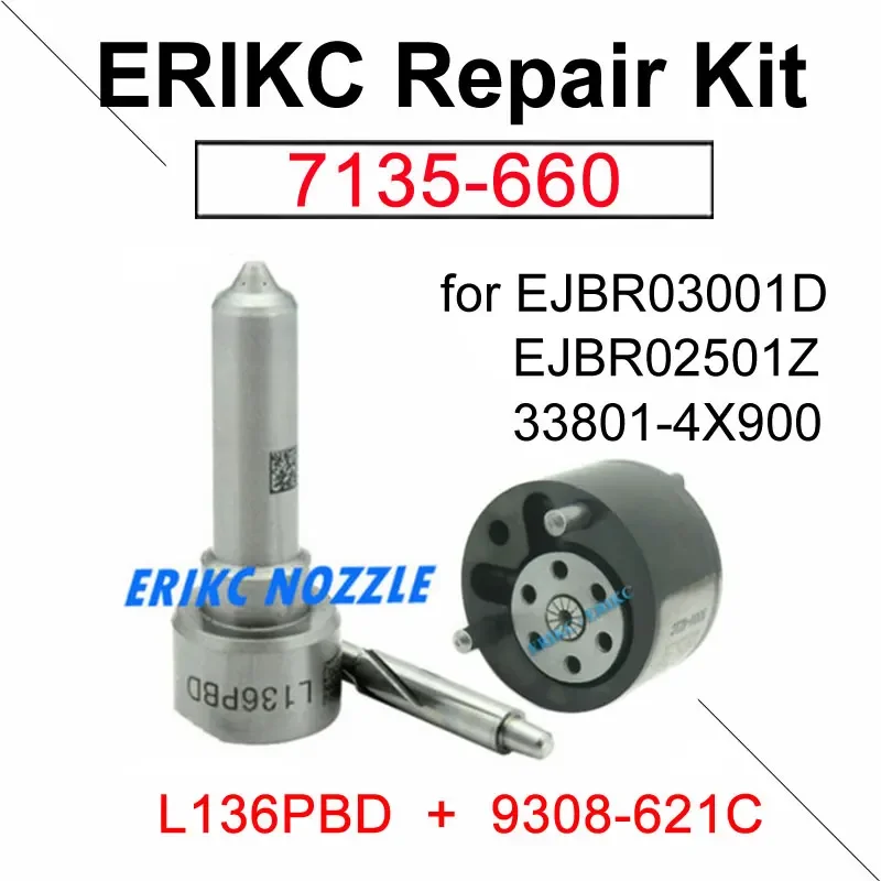 7135-660 Diesel Injector Repair Kits Nozzle L136PBD Valve 9308-621C for Delphi EJBR03001D EJBR02501Z 33801-4X900 Inyector
7135-660 Diesel Injector Repair Kits Nozzle L136PBD Valve 9308-621C for Delphi EJBR03001D EJBR02501Z 33801-4X900 Inyector